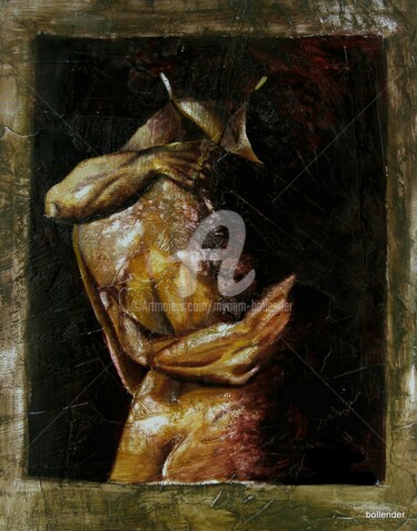Malerei mit dem Titel "LINK" von Myriam Bollender, Original-Kunstwerk, Öl