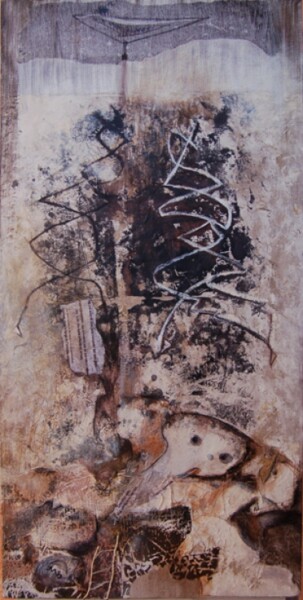 Painting titled "Damoclès" by Myriam Bonneau, Original Artwork