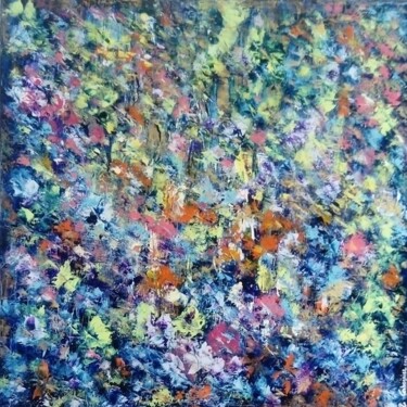Peinture intitulée "La clairière en fle…" par Myriam Carbonnier (Myri- âme C), Œuvre d'art originale, Huile