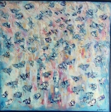 Pintura titulada "L'envol des papillo…" por Myriam Carbonnier (Myri- âme C), Obra de arte original, Oleo