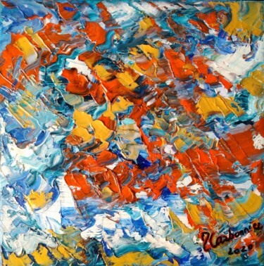 Malerei mit dem Titel "Energie de joie" von Myriam Carbonnier (Myri- âme C), Original-Kunstwerk, Öl