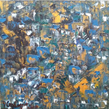 Pintura intitulada "Lapis- Lazuli" por Myriam Carbonnier (Myri- âme C), Obras de arte originais, Óleo