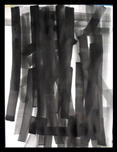 Malerei mit dem Titel "Abstract encre de c…" von Myriam Carbonnier (Myri- âme C), Original-Kunstwerk, Tinte