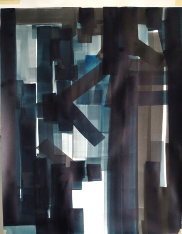 Schilderij getiteld "Abstract 7" door Myriam Carbonnier (Myri- âme C), Origineel Kunstwerk, Inkt