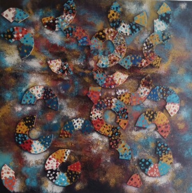 Peinture intitulée "Abstraction "jeux "" par Myriam Carbonnier (Myri- âme C), Œuvre d'art originale, Acrylique