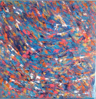 Peinture intitulée "tissage de couleurs" par Myriam Carbonnier (Myri- âme C), Œuvre d'art originale, Huile