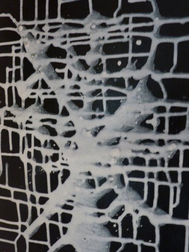 Картина под названием "toile d'araignée" - Myriam Djaouk, Подлинное произведение искусства, Акрил Установлен на Деревянная р…