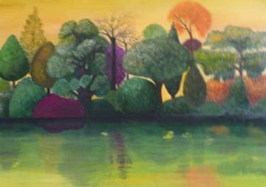 Peinture intitulée "Le-parc.jpg" par Myriam Djaouk, Œuvre d'art originale, Acrylique