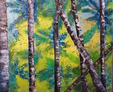Painting titled "jungle.jpg" by Myriam Djaouk, Original Artwork, Oil