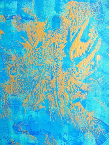 Painting titled "turquoise-2.jpg" by Myriam Djaouk, Original Artwork, Acrylic