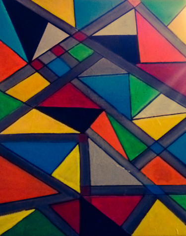 Peinture intitulée "Triangulaire.jpg" par Myriam Djaouk, Œuvre d'art originale, Acrylique