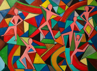 Peinture intitulée "Universel" par Myriam Djaouk, Œuvre d'art originale, Huile