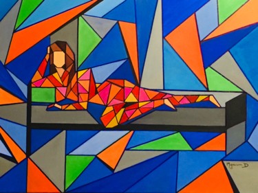 Painting titled "Réflexive.jpg" by Myriam Djaouk, Original Artwork, Acrylic