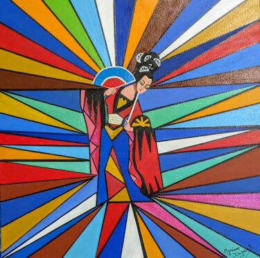 Peinture intitulée "Geisha" par Myriam Djaouk, Œuvre d'art originale, Acrylique