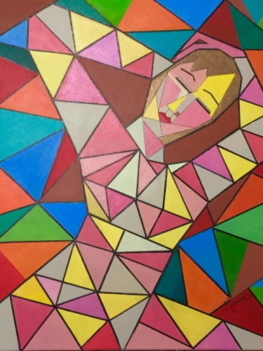 Painting titled "Soupir" by Myriam Djaouk, Original Artwork, Acrylic