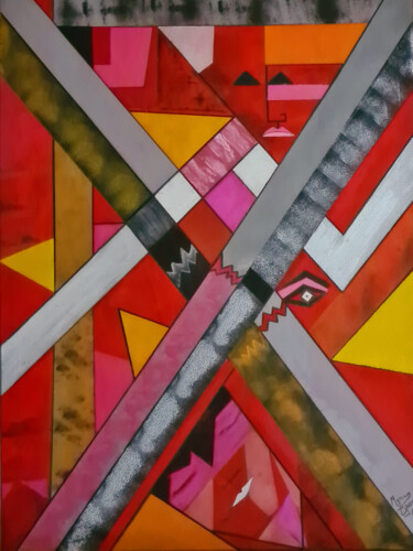 Painting titled "Wound 2" by Myriam Djaouk, Original Artwork, Acrylic