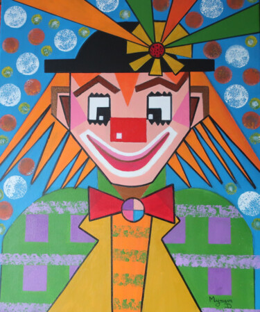 Peinture intitulée "Clown" par Myriam Djaouk, Œuvre d'art originale, Acrylique