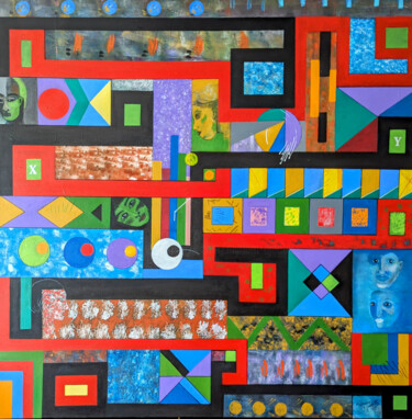 Картина под названием "Complexité" - Myriam Djaouk, Подлинное произведение искусства, Акрил Установлен на Деревянная рама дл…