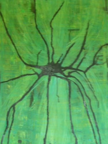 Painting titled "l'araignée" by Myriam Djaouk, Original Artwork, Acrylic