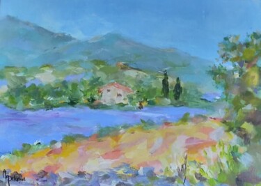 Malerei mit dem Titel "Mas en Provence et…" von Myriam Delarue-Assan, Original-Kunstwerk, Acryl Auf Keilrahmen aus Holz mont…