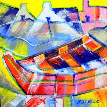 Pintura titulada "LA BARQUE ABANDONNEE" por Myriam Guenaizia, Obra de arte original, Oleo Montado en Bastidor de camilla de…