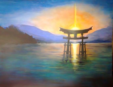 Pintura titulada "Rêve du Japon" por Myriam Gylon, Obra de arte original, Acrílico