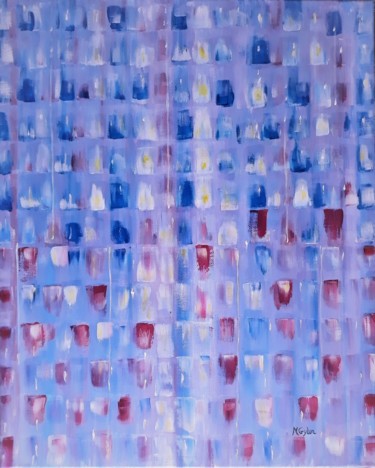 Malerei mit dem Titel "Pluie sur la fenêtre" von Myriam Gylon, Original-Kunstwerk, Acryl