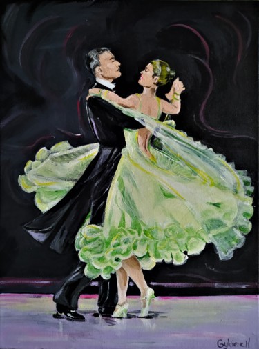 Painting titled "Dansons" by Myriam Gylon, Original Artwork, Acrylic