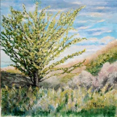 Painting titled "L'arbre" by Myriam Gylon, Original Artwork, Acrylic