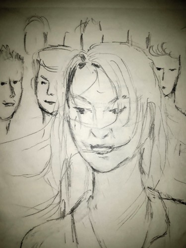 Rysunek zatytułowany „Trauma-parano” autorstwa Myriam Gylon, Oryginalna praca, Ołówek