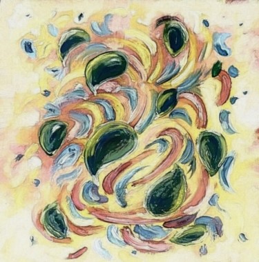 Peinture intitulée "Vent de feuilles" par Myriam Gylon, Œuvre d'art originale, Acrylique