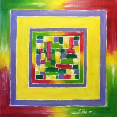 Painting titled "Amusement" by Myriam Gylon, Original Artwork, Acrylic