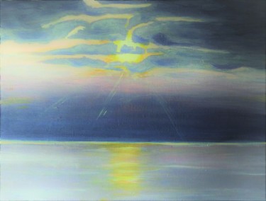 Peinture intitulée "Soleil de plomb" par Myriam Gylon, Œuvre d'art originale, Acrylique