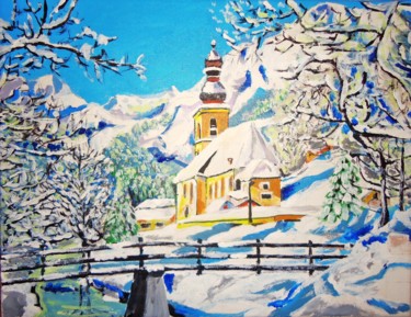 Pintura titulada "La neige" por Myriam Gylon, Obra de arte original, Acrílico
