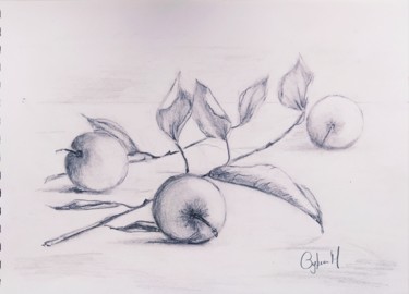 Tekening getiteld "Etude N° 2 'Fruits…" door Myriam Gylon, Origineel Kunstwerk, Conté