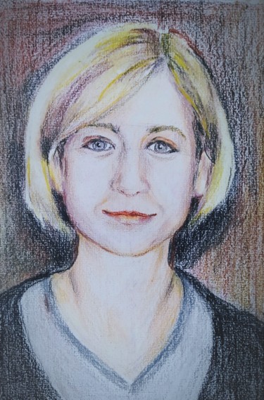 Dessin intitulée "Claudine jeune femme" par Myriam Gylon, Œuvre d'art originale, Crayon