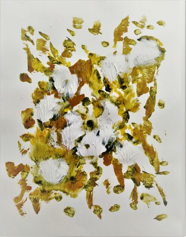 Painting titled "Flocons" by Myriam Gylon, Original Artwork, Acrylic