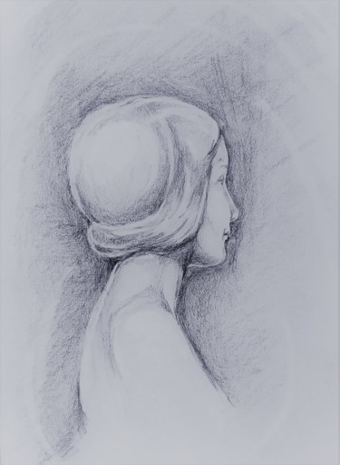 Dibujo titulada "Jeune fille du xviè…" por Myriam Gylon, Obra de arte original, Lápiz