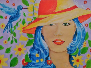 Painting titled "Seventies" by Myriam Gylon, Original Artwork, Acrylic