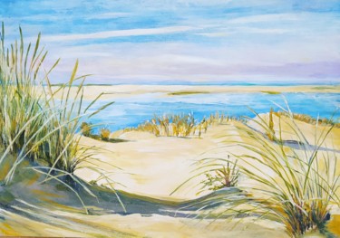 Painting titled "Du soleil à la mer" by Myriam Gylon, Original Artwork, Acrylic