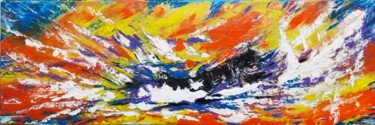 Картина под названием "Flamboyant" - Myriam Gylon, Подлинное произведение искусства, Акрил Установлен на Деревянная рама для…