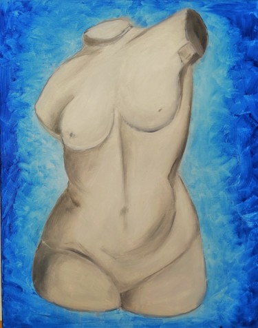 Painting titled "Buste" by Myriam Gylon, Original Artwork, Oil