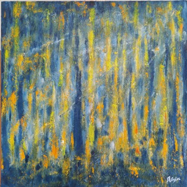 Pittura intitolato "Ocre Bleu" da Myriam Gylon, Opera d'arte originale, Acrilico