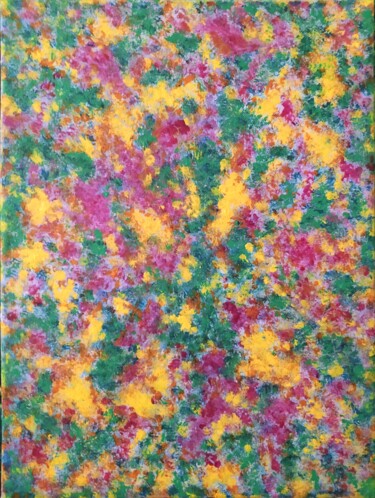 Painting titled "Chrysanthème" by Myriam Gylon, Original Artwork, Acrylic