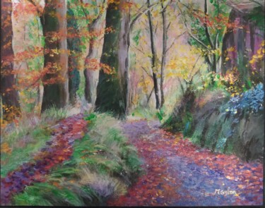Automne coloré Peinture intitulée "Automne coloré" par Myriam Gylon, Œuvre d'art originale, Acrylique Monté sur Châssis en bois