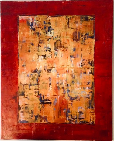 Schilderij getiteld "Kleur en grens" door Myriam Jadot, Origineel Kunstwerk, Olie