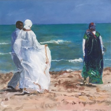 Malerei mit dem Titel "Bruid en bruidegom…" von Myriam Jadot, Original-Kunstwerk, Öl