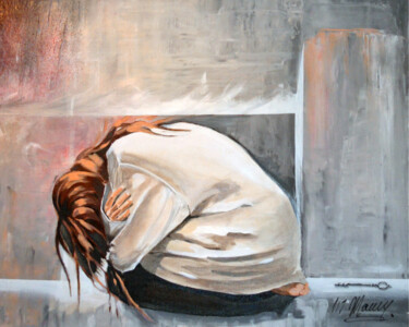 Blessée Peinture intitulée "Blessée" par Myriam Maury (Mori), Œuvre d'art originale