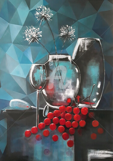 Malerei mit dem Titel "La délicatesse" von Myriam Maury, Original-Kunstwerk, Acryl