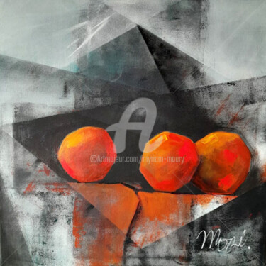 Malerei mit dem Titel "Pomélos" von Myriam Maury, Original-Kunstwerk, Acryl